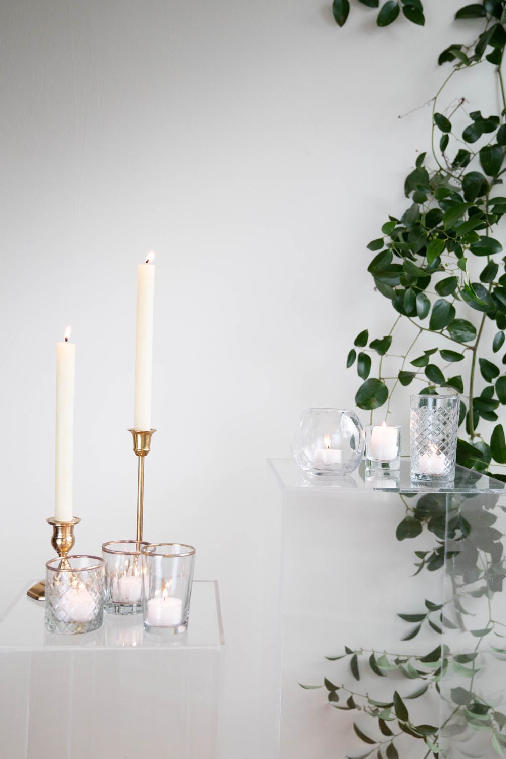 Clear glass candle holders